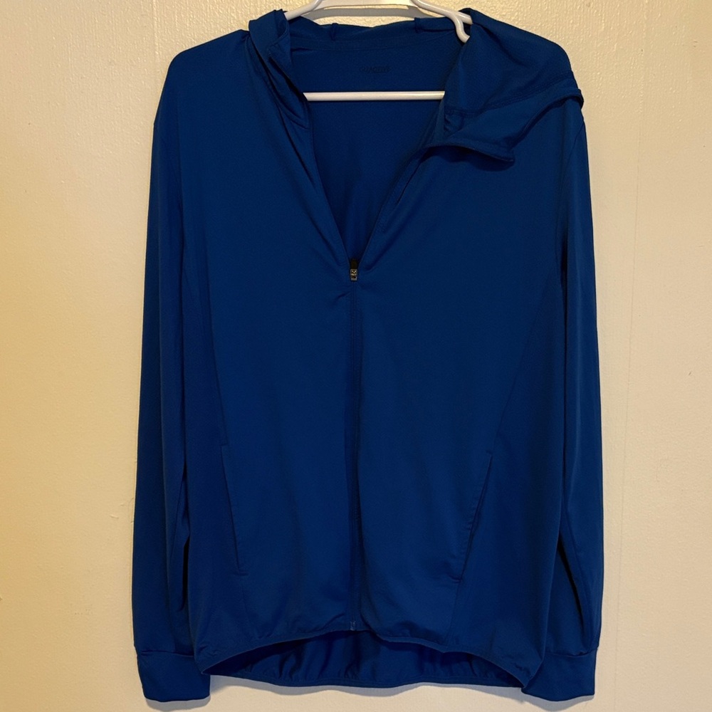Active USA Deep Blue Lightweight Hooded Zip Jacket